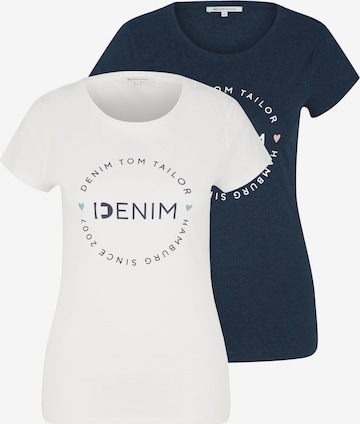 T-shirt TOM TAILOR DENIM en bleu : devant