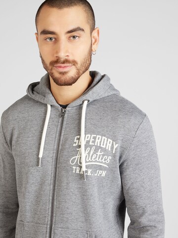 Superdry Zip-Up Hoodie 'Athletic' in Grey