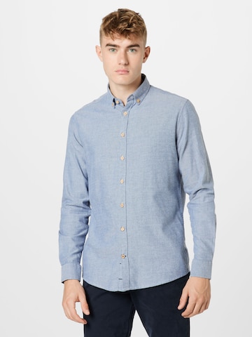 Kronstadt Regular fit Button Up Shirt 'Dean Diego' in Blue: front