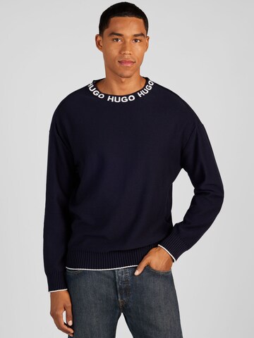 HUGO Sweater 'Smarlo' in Blue: front