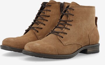 Bianco Lace-Up Boots in Brown