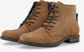 Bianco Lace-Up Boots in Brown