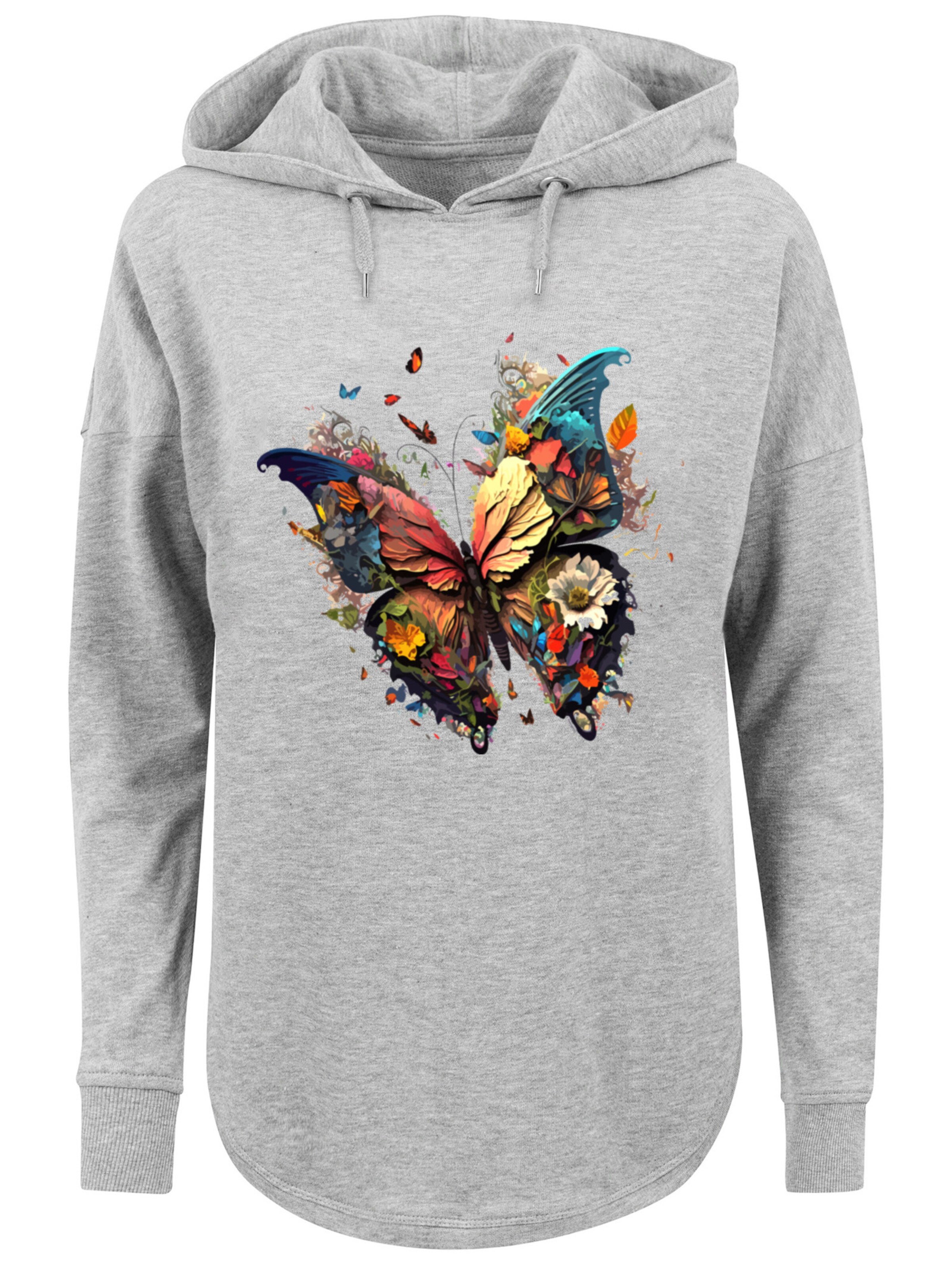 F4NT4STIC Sweatshirt 'Schmetterling' in Grijs: voorkant