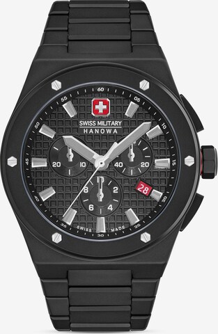 SWISS MILITARY HANOWA Analoguhr 'Sidewinder Ceramic' in Schwarz: predná strana