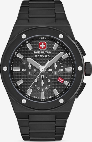 SWISS MILITARY HANOWA Analog Watch 'Sidewinder Ceramic' in Black: front