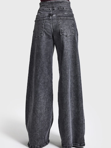 IT'S BASIC Wide leg Jeans 'Palazzo Mid Rise Jeans' in Grijs