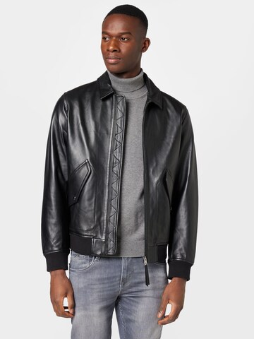 Tommy Hilfiger Tailored - Chaqueta de entretiempo en negro: frente