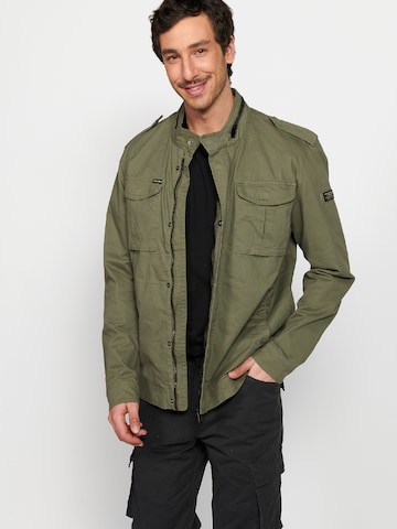 KOROSHI Between-Season Jacket in Green: front