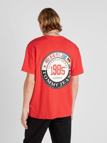Tommy Jeans - Camiseta 'ARCHIVE GAMES' en rojo: frente