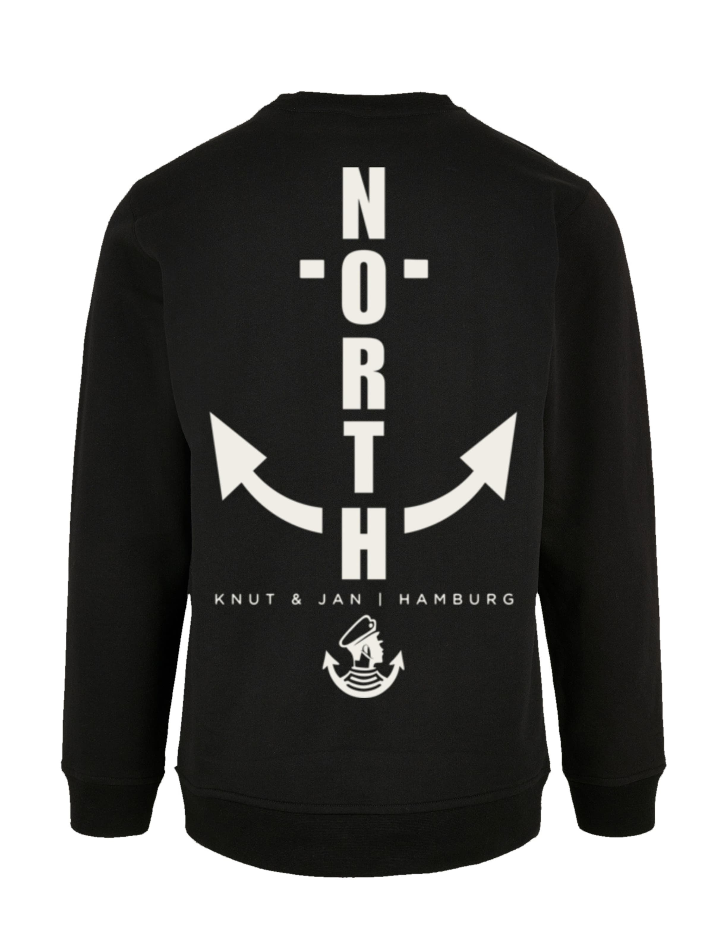 F4NT4STIC Sweatshirt 'North Anchor Knut & Jan Hamburg' in Zwart