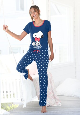 PEANUTS - Pijama en azul: frente