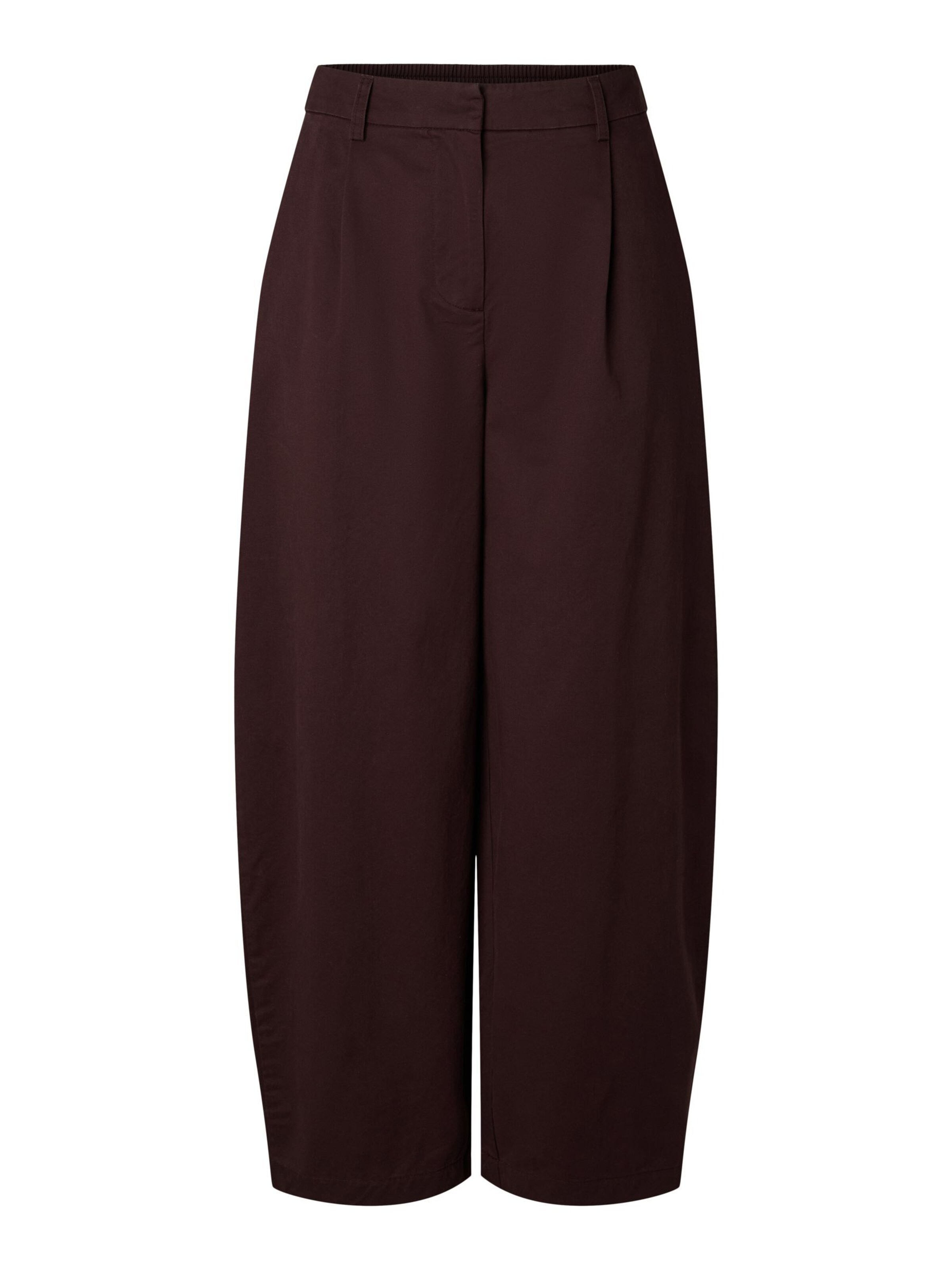 PIECES Regular Trousers 'PAM' in Brown: front