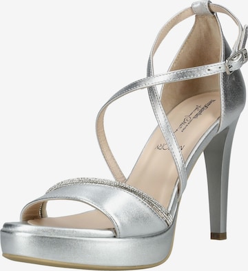 Sandales à lanières Nero Giardini en argent : devant