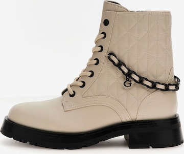 GUESS Lace-Up Ankle Boots 'Xenia' in Beige: front