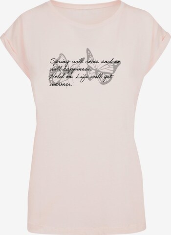 Merchcode Shirt 'Spring Saying' in Pink: predná strana
