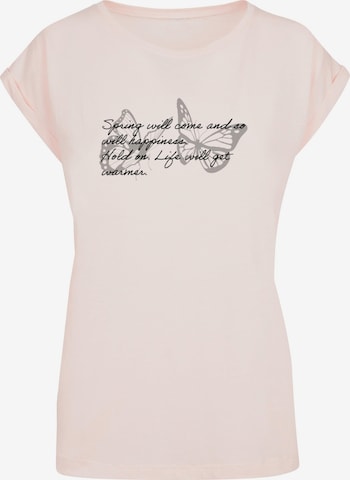 Merchcode Shirt 'Spring Saying' in Pink: Vorderseite