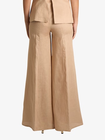 Semicouture Wide leg Pleated Pants 'Kym' in Beige