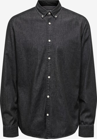 Only & Sons Button Up Shirt 'Day' in Black: front