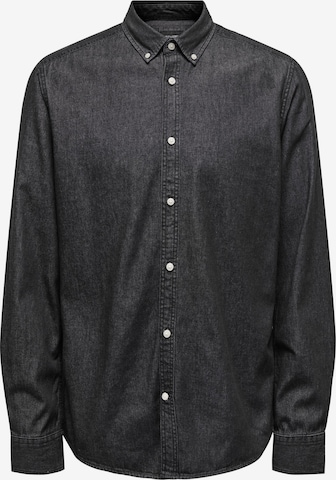 Only & Sons Button Up Shirt 'Day' in Black: front