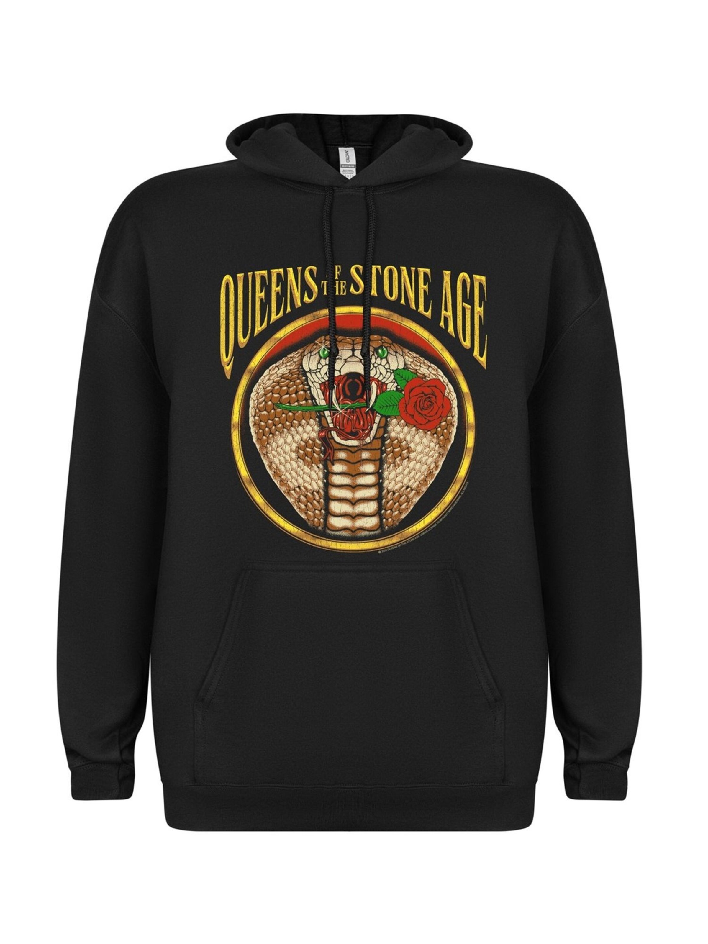 Felpa 'Queens of the Stone Age Cobra Hoodie' di Rockshirts in nero: frontale