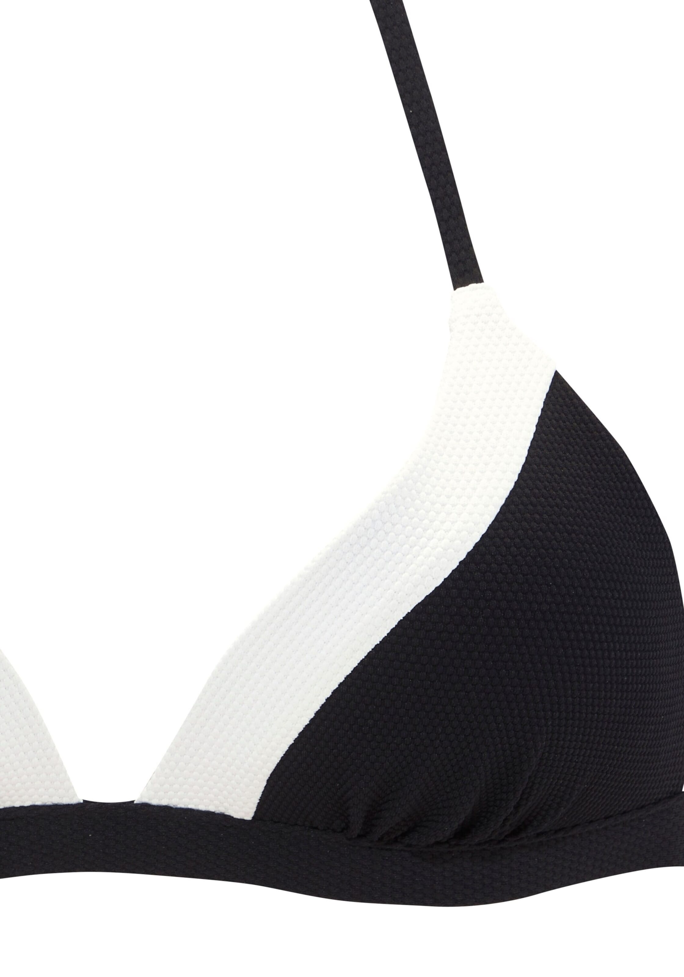 LASCANA Triangle Bikini Top in Black