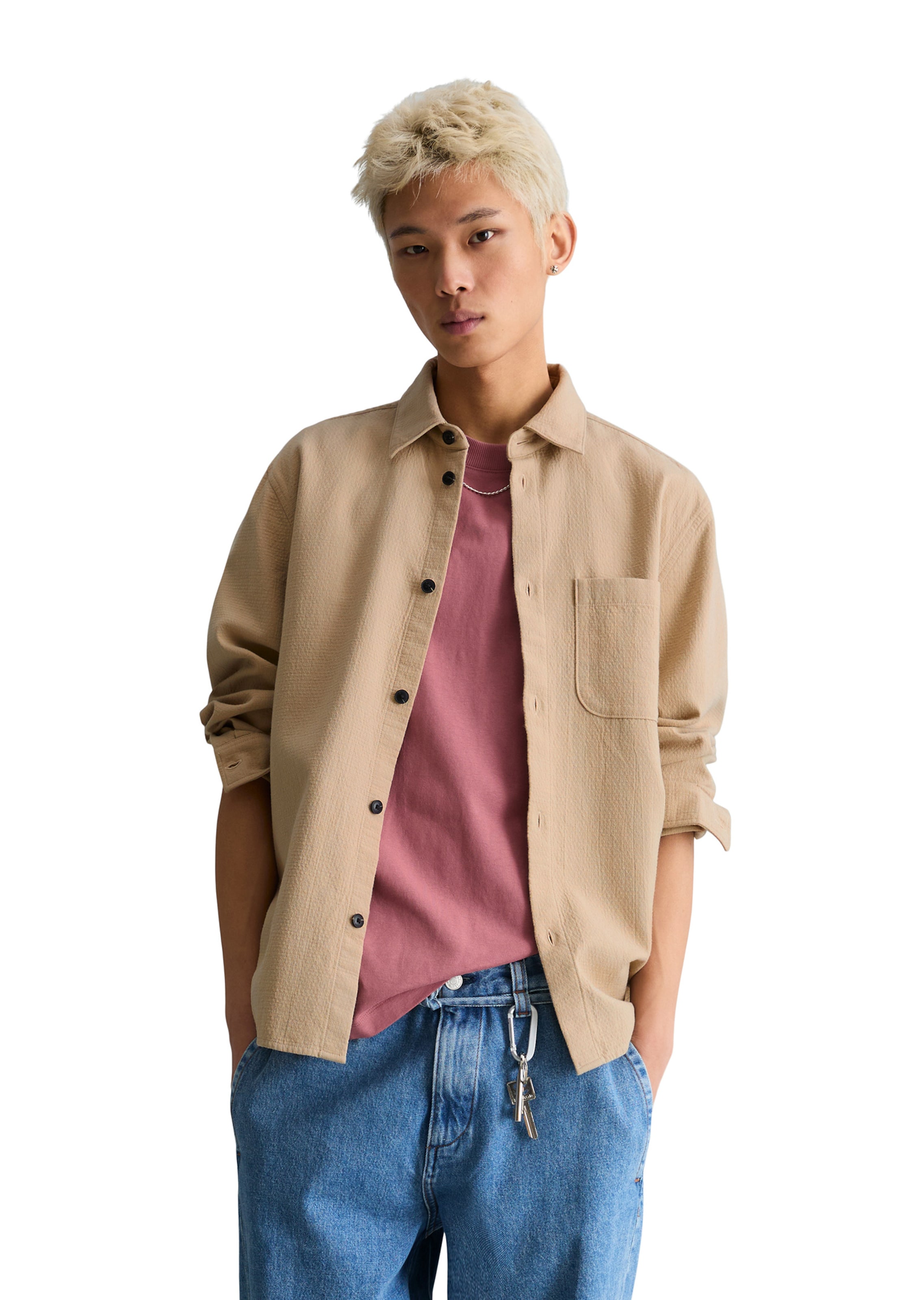Marc O'Polo DENIM Regular fit Overhemd in Beige: voorkant