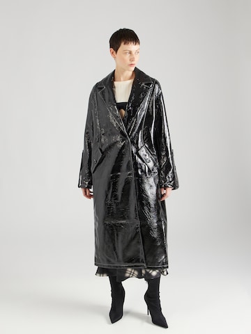 Nasty Gal Between-Seasons Coat in Black: front