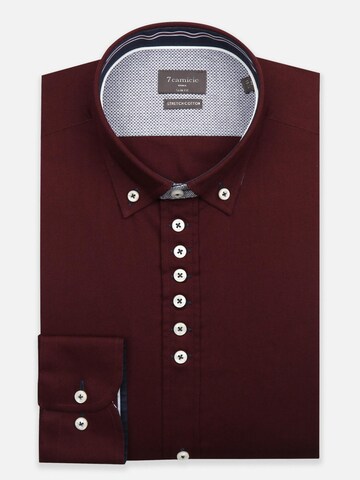 Camicia 'Donatello Iconic Poplin Stretch Man Shirt Red' di 7Camicie in rosso: frontale