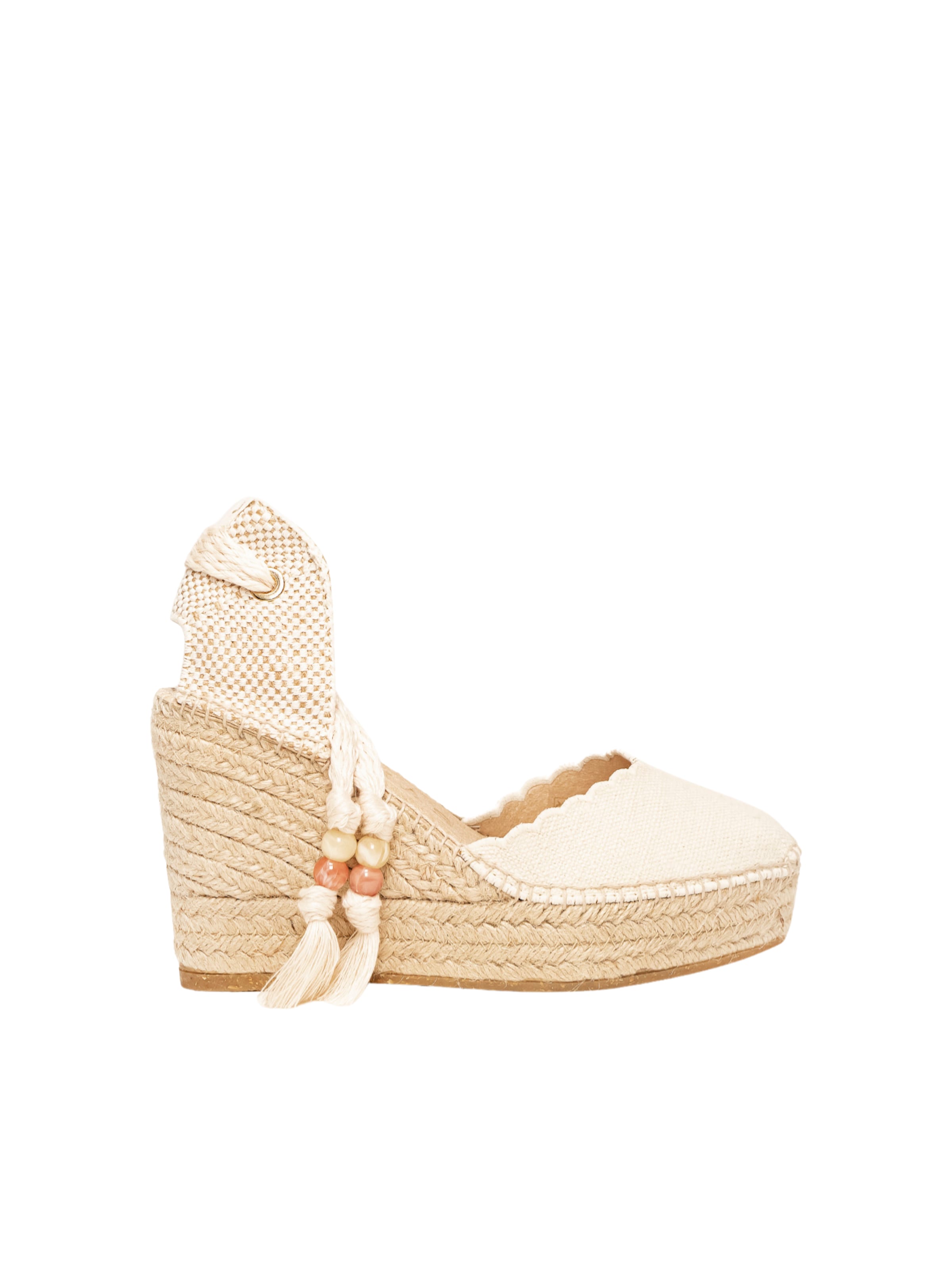 Sandales 'Alpargata Cuña 10 cm' Alhamas en beige : devant