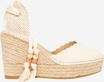 Sandales 'Alpargata Cuña 10 cm' Alhamas en beige : devant