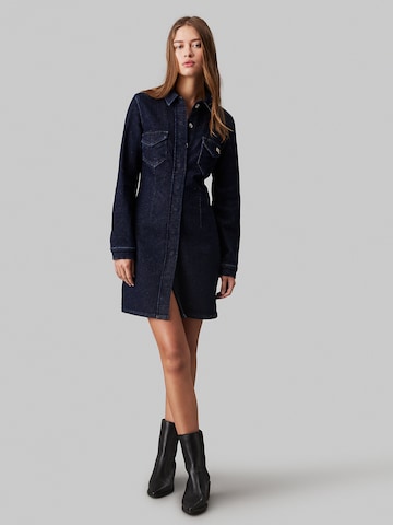 Calvin Klein Jeans Shirt Dress in Blue: front