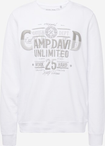 Sweat-shirt CAMP DAVID en blanc : devant