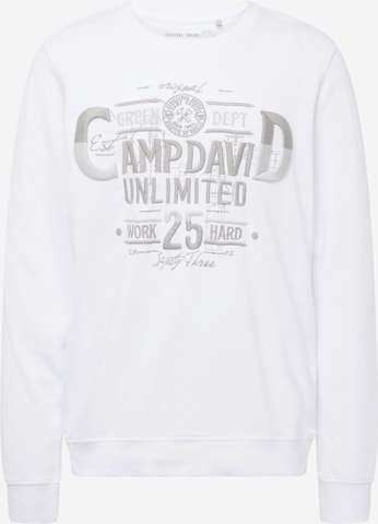 CAMP DAVID Sweatshirt i vit: framsida