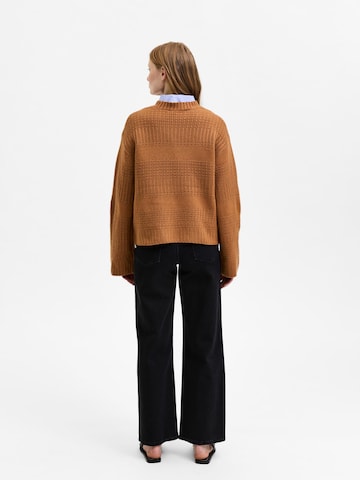 SELECTED FEMME Sweater 'FRY' in Brown