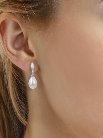 Boucles d'oreilles Lulu & Jane en blanc : devant