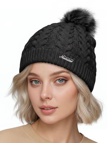 Neverless Mütze '1975' in Schwarz: Vorderseite