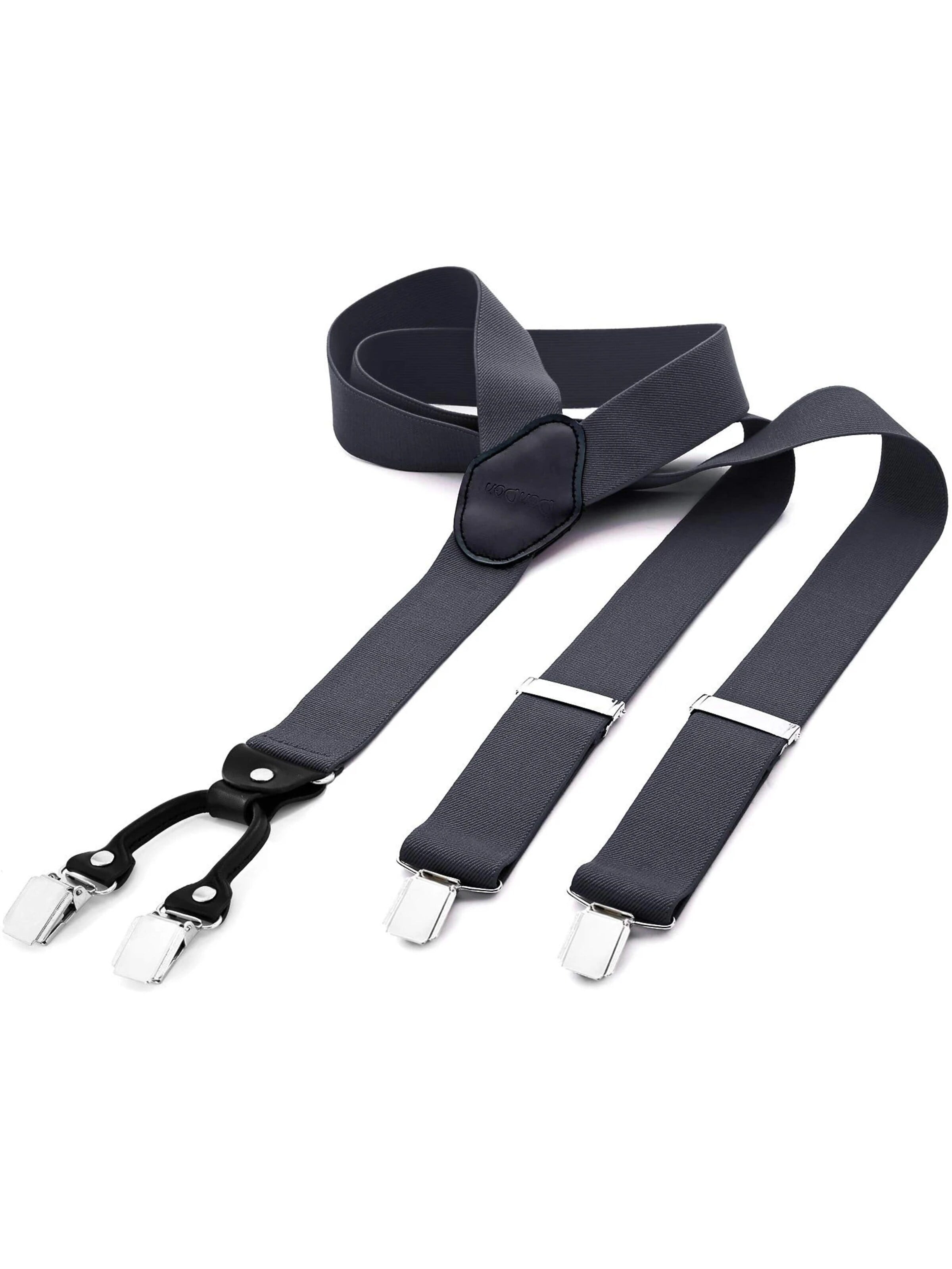 DonDon Hosenträger 'DonDon Hosenträger Herren 3,5 cm breit dunkelrot für Anzug Jeans Chinos Vintage'‌‌‌‌‌ in XS-XL in grau, Produktansicht