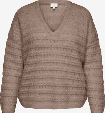 Pullover 'CARCABALA' di ONLY Carmakoma in marrone: frontale