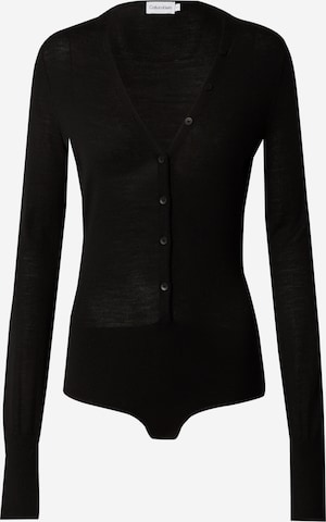 Calvin Klein Shirt Bodysuit in Black: front