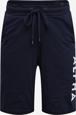 ALPHA INDUSTRIES Regular Trousers in Blue: front