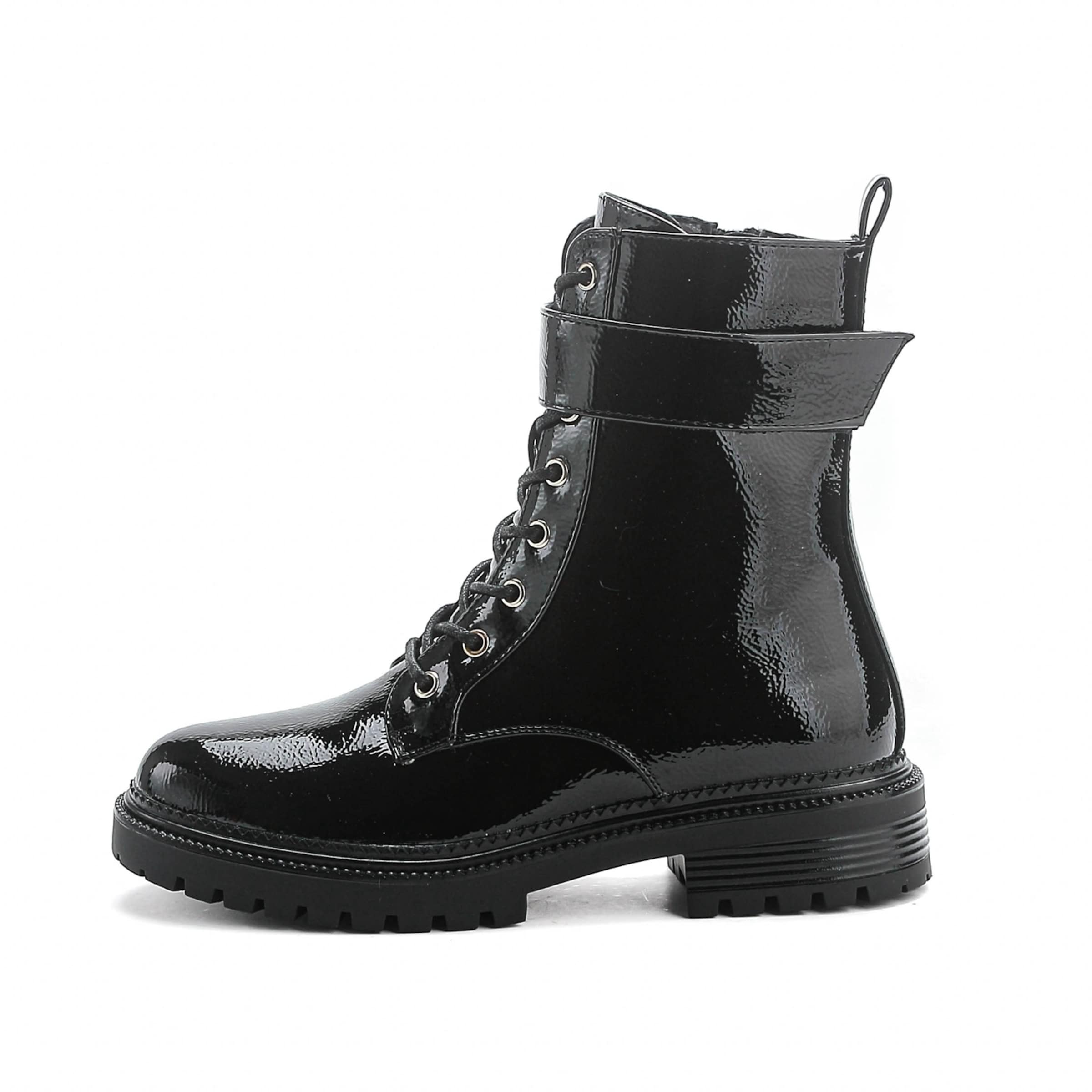 Bottines à lacets Elara en noir