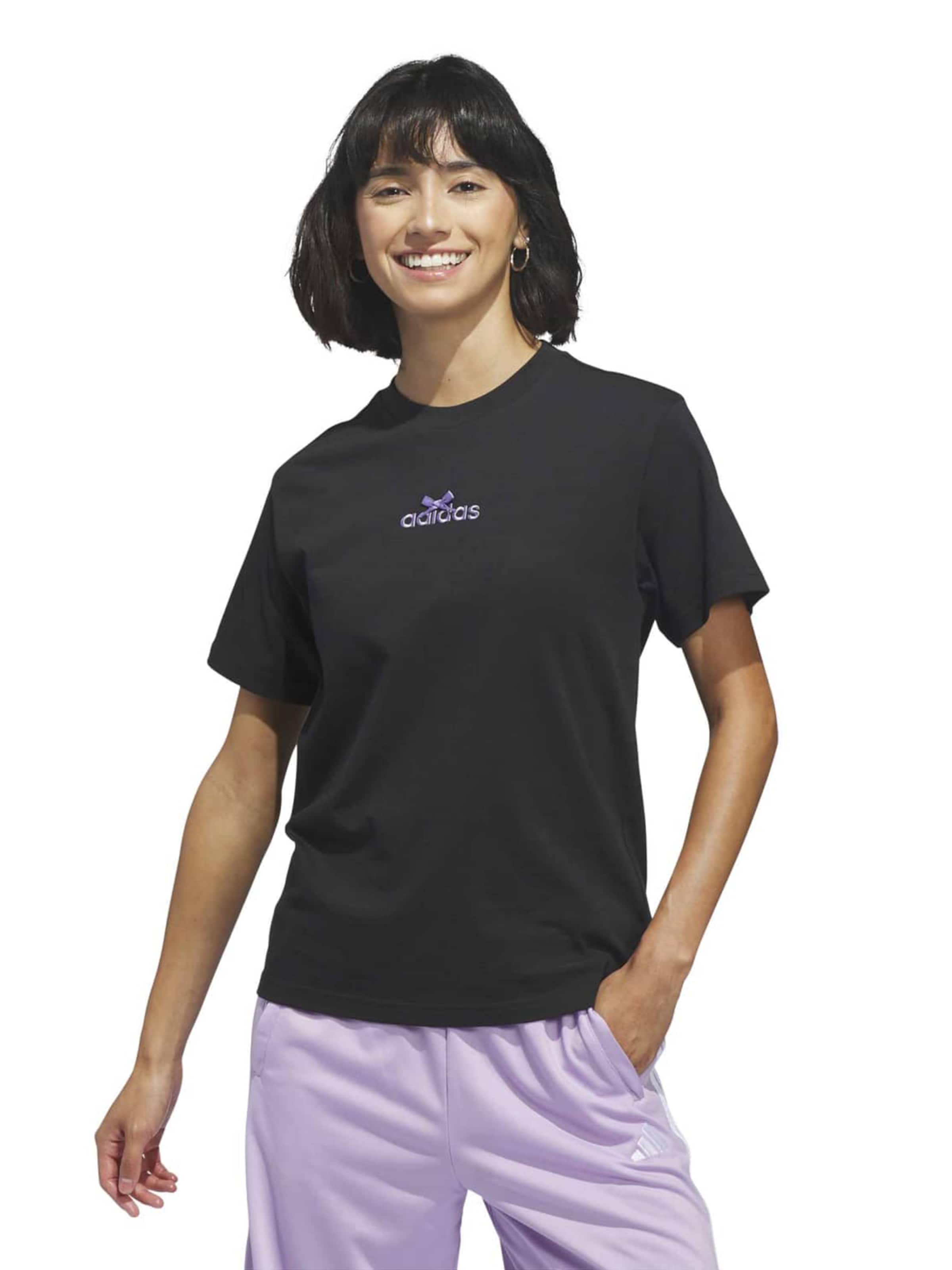 ADIDAS SPORTSWEAR Λειτουργικό μπλουζάκι 'LIN BOW' σε μαύρο: μπροστά