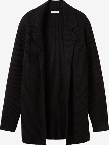 TOM TAILOR Knit Cardigan in Black: front