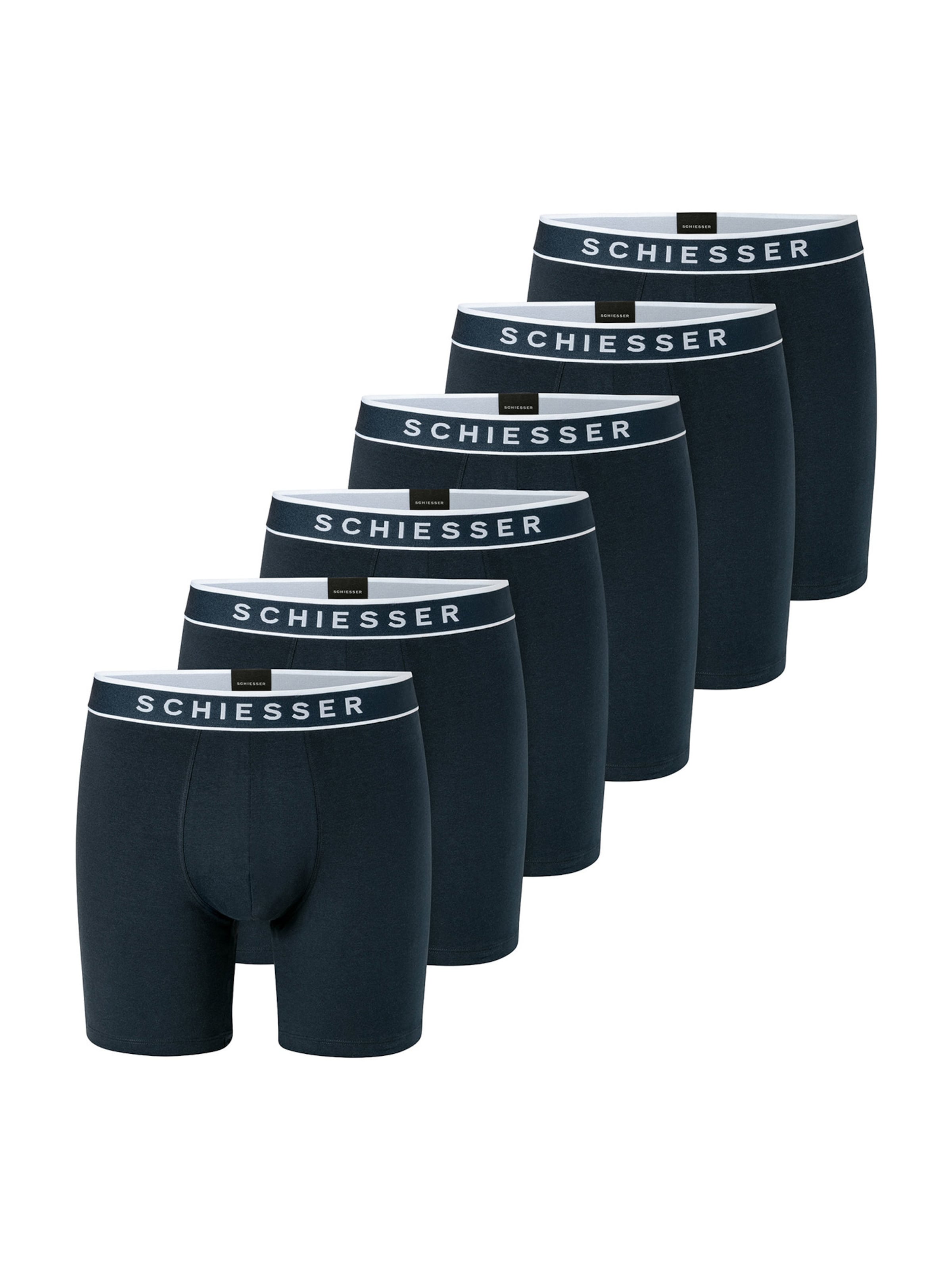 SCHIESSER Langer Boxer ' 95/5 Multi ' in Blau: Vorderseite