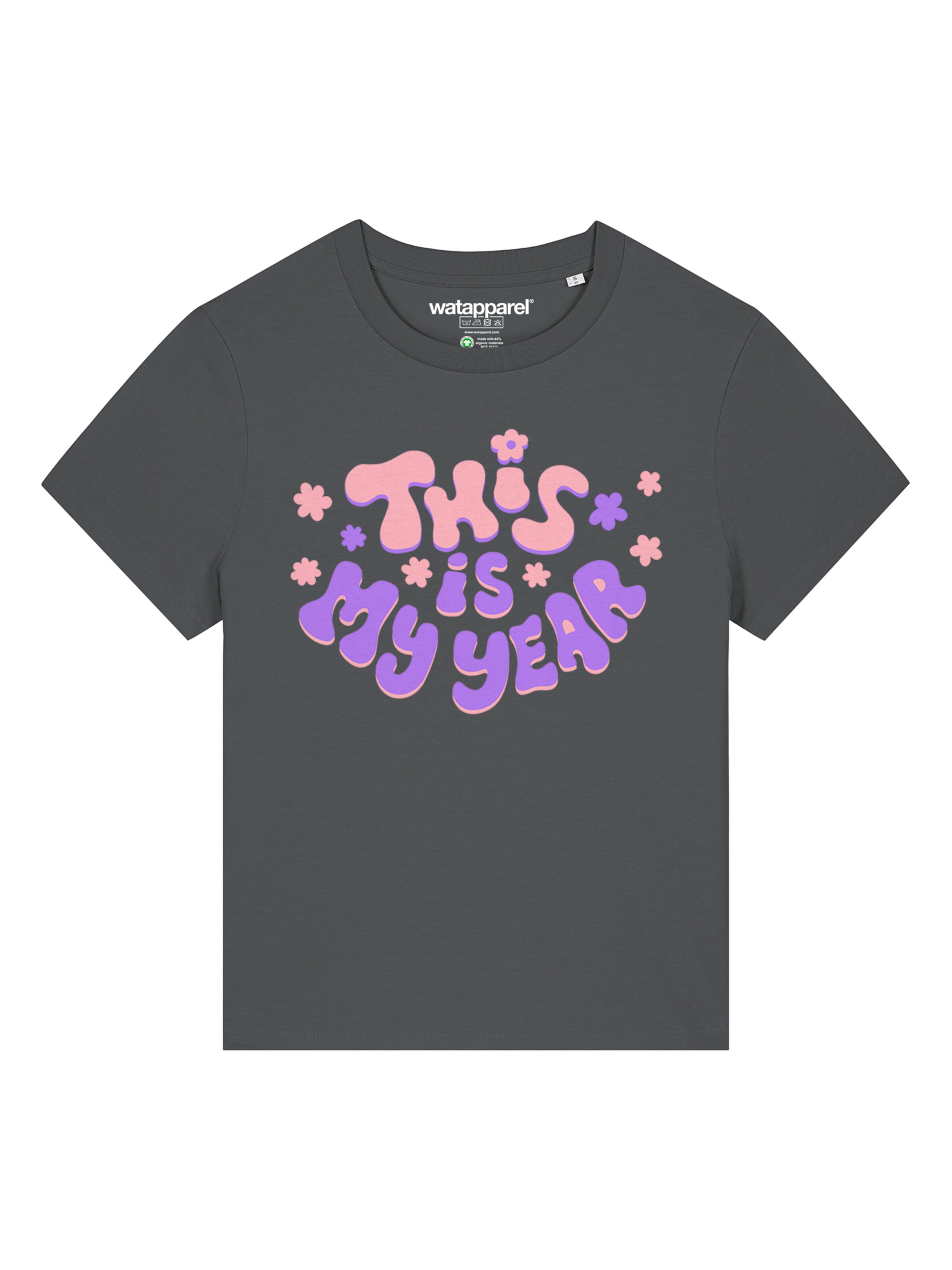 Watapparel T-Shirt 'This is my year' in Grau: Vorderseite