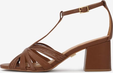 Kazar - Sandalias con hebilla en marrón: frente