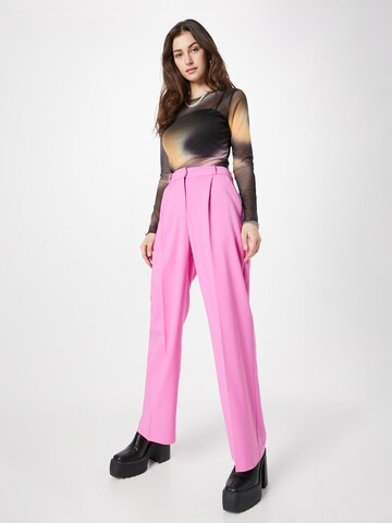REPLAY - Pierna ancha Pantalón plisado en rosa