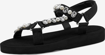 juoda Tamaris Basutės su dirželiais: priekis