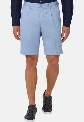 Boggi Milano Regular Trousers with creases in Blue: front