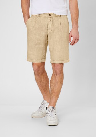 S4 Jackets Regular Bundfaltenhose in Beige: predná strana